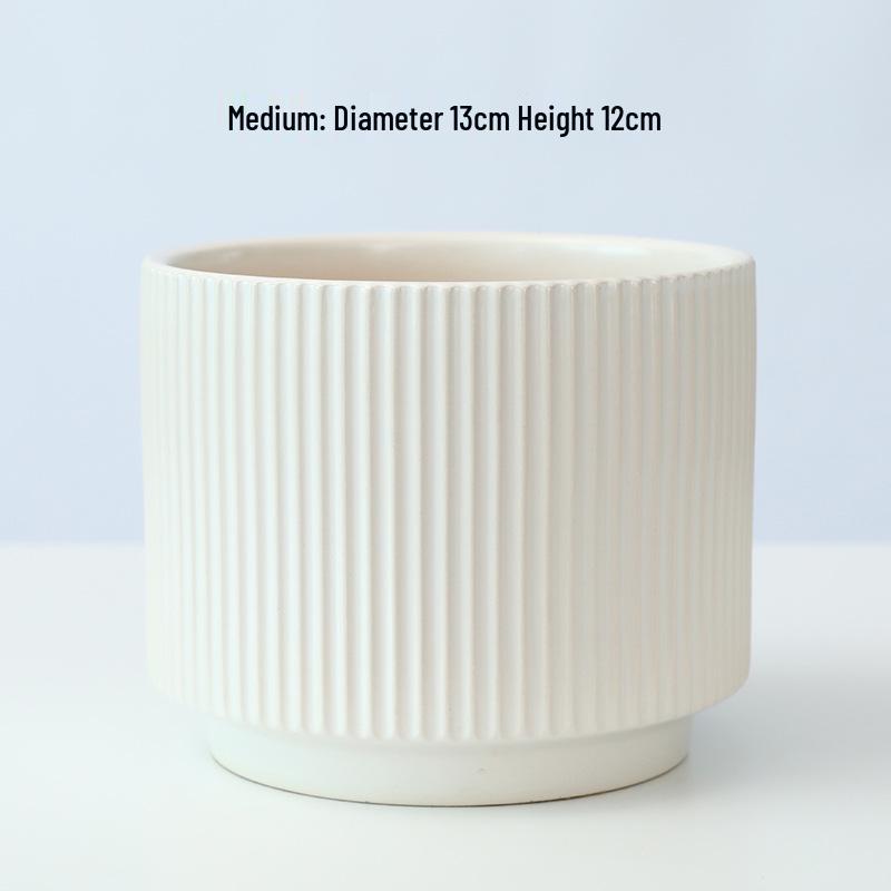 Керамический горшок для орхидей - Белая легкая роскошь, Минималистичный скандинавский дизайн для гостиной