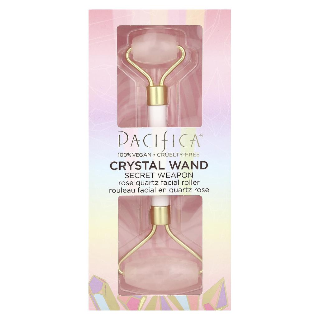 Pacifica Кристаллическая палочка, ролик для лица из розового кварца, 1 ролик