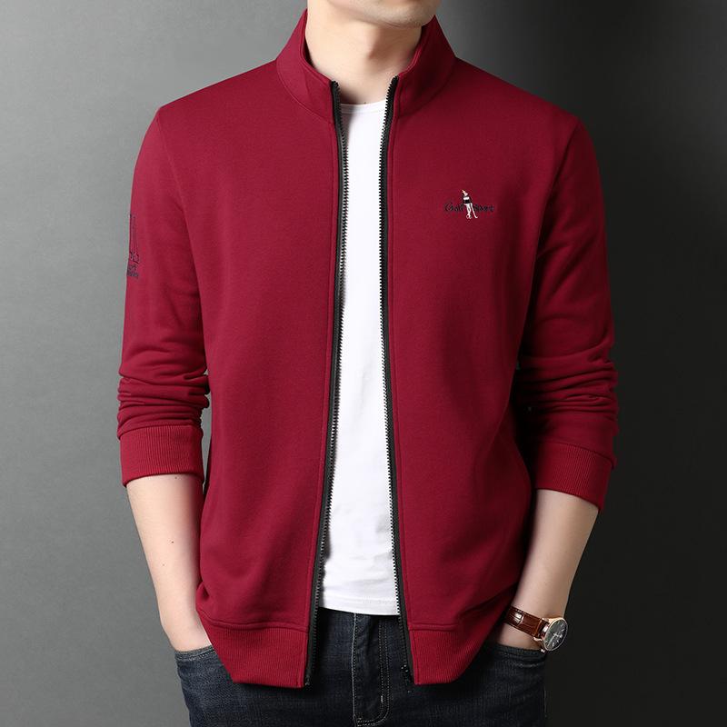 Свитер мужской, хлопковый, повседневный, свободный, верхняя одежда среднего возраста, кардиган с воротником-стойкой, осенний наряд для папы, деловое тонкое пальто для мужчин