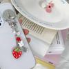 Sweet Y2K Cute Strawberry Mobile Phone Lanyard Lovely Rabbit Four Leaf Clover Star Keychain Bag Charms Girls Fresh Cute Pendant
