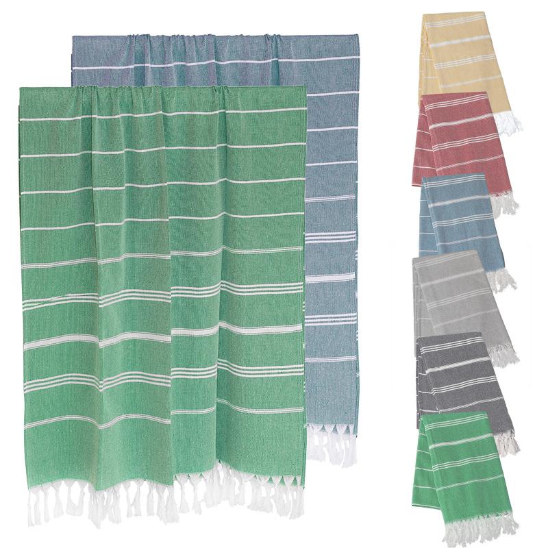 2 шт. турецкое пляжное полотенце ультра легкое супер впитывающее банное полотенце с кисточками для плавания и кемпинга