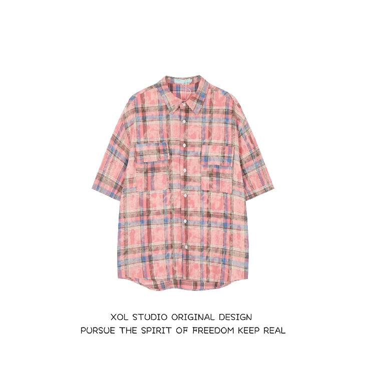 Летняя новая повседневная рубашка с рукавами пять четвертей, свободная рубашка большого размера с короткими рукавами для мужчин и женщин