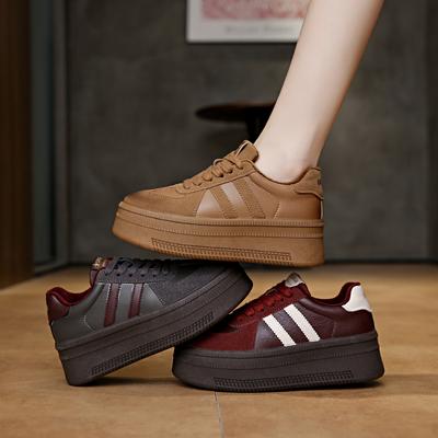 Модная женская обувь бренда AJGS 2024 года, новые модные повседневные спортивные кроссовки на толстой подошве, теплые ботинки в тон