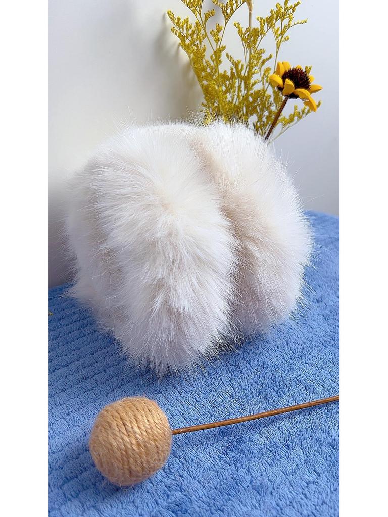 High-Density Fleece Earmuffs - Thick & Long Plush Winter Ear Warmers, Windproof for Northern Outdoor Use