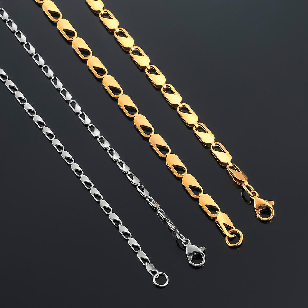 2.5mm/4.2mm Stainless Steel Unique Clasp Necklace Chain Gold and Silver for Women Girls 14-30 Inch