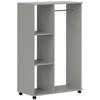 Open Wardrobe on Wheels, Bedroom Wardrobe with Clothes Hanging Rail, 3 Storage Shelves, Mobile Garment Rack for Cloakroom, Hallway, Grey