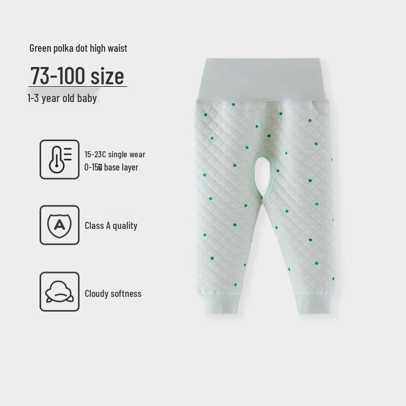 Boys' and Girls' Padded Winter Pants - Warm, High Waist, Open Crotch, Cotton for Belly Protection