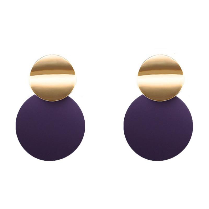 Round Sequin Dangle Earrings for Women Colorful Punk Metal Long Drop Earring Female Statement Bohemian Jewelry Gift
