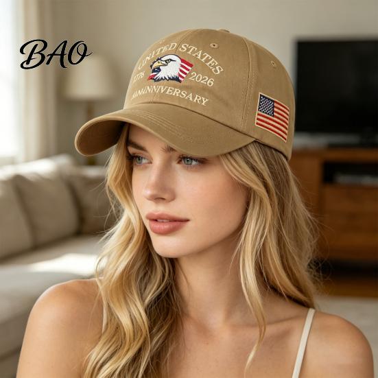 Independence Day Cap Baseball Cap, Vintage Worn Style Washed Denim Hat, 250th Anniversary Ripped 1776-2026 Embroidered Patriotic Dad Adjustable