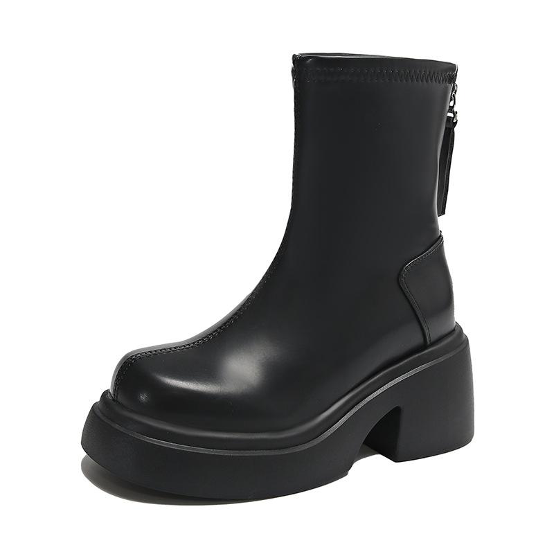 Женские короткие ботинки на толстой подошве, новые универсальные ботинки на толстом каблуке для осени и зимы, модные ботинки Мартин, короткие ботинки для женщин