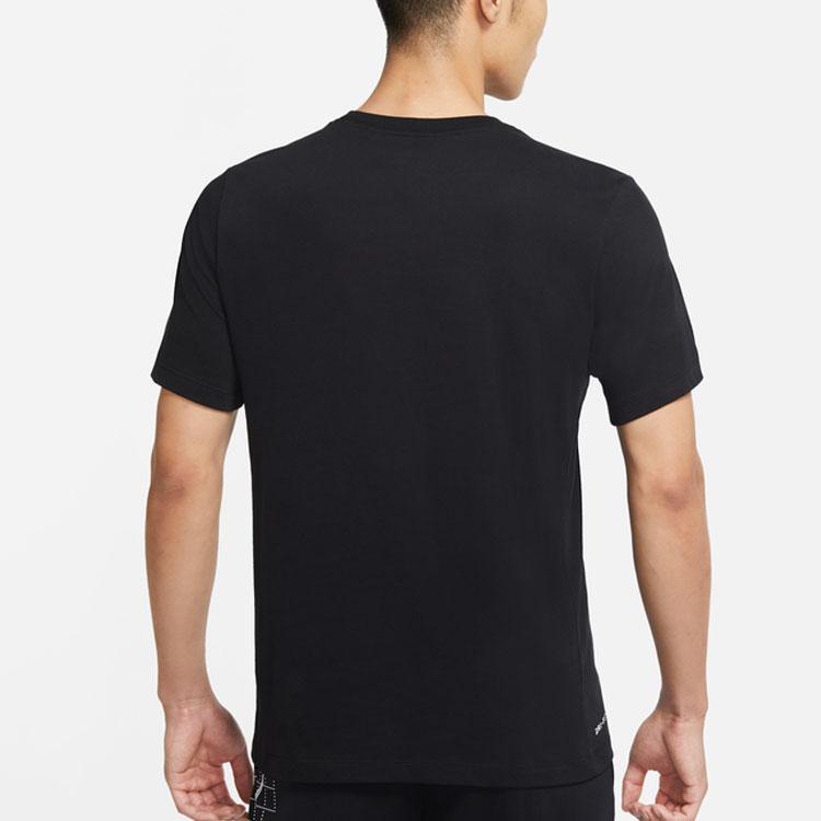 Nike Спортивная повседневная футболка с коротким рукавом для тренировок Dry-Fit, мужские топы черного цвета с круглым вырезом DM3121-010