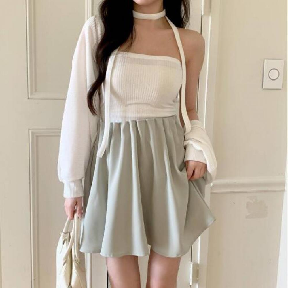 New ArrivAls Open Run WAve FlAre Skirt Double A Line Spring Skirt