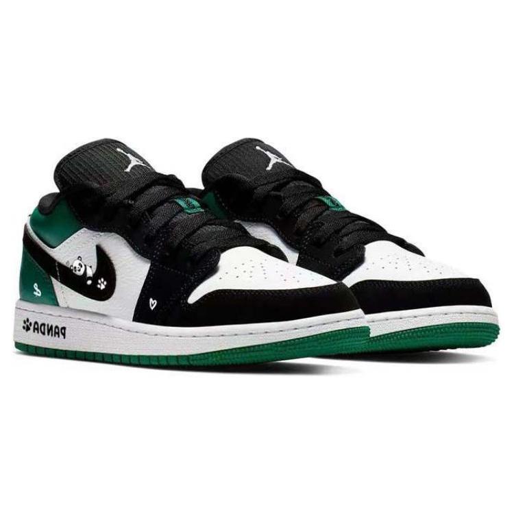 Jordan Air Jordan 1 Винтажные Баскетбольные Кроссовки Женские Низкие Зеленый/Черный 553560-113(Команда56-)