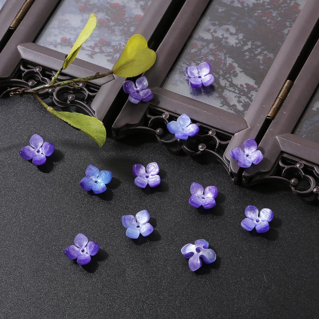 1000 шт. Акриловые лепестки гортензии из имитации ракушки, подвеска-шарм в виде цветка, бусины для изготовления ювелирных изделий