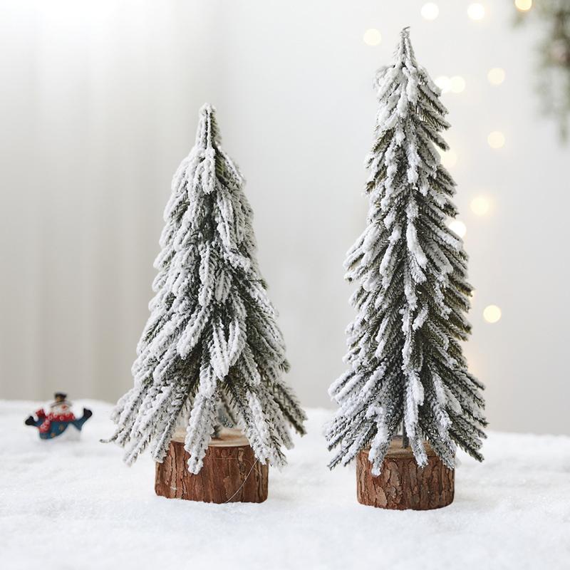 1PC Mini Snowy Christmas Tree Falling Snow Christmas Tree Desktop PE Christmas Tree PE Snowy Xmas Ornament
