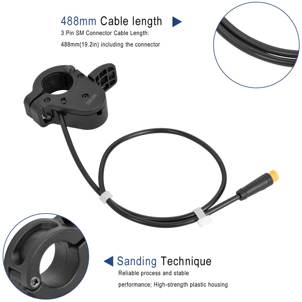 300X Throttle for Electric Bicycle Scooter Thumb Accelerator 24V 36V 48V 72V Right/Left Hand Universal Accessory Throttles 2