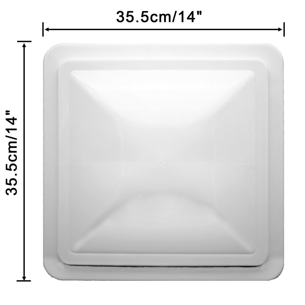 14";х14 дюймов; Универсальная сменная вентиляционная крышка на крыше автодома, белая вентиляционная крышка для кемпера, прицепа, дома на колесах, белый полипропиленовый пластик, устойчивый к ультрафиолетовому излучению