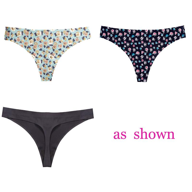 CINOON 3 шт./лот, женское сексуальное нижнее белье с цветами, соблазнительные трусики с низкой талией, стринги, дышащее нижнее белье без следов, стринги, нижнее белье