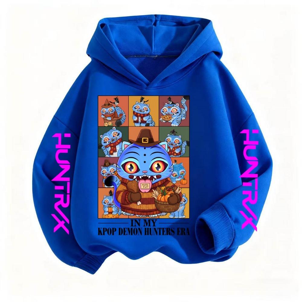 Детская спортивная одежда Осень/Зима 2025 Толстовка для девочек в стиле кэжуал Спортивная одежда с принтом K-pop Охотник на демонов
