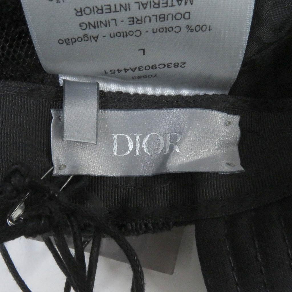 Безупречный DIOR Другие головные уборы Кепка-восьмиклинка Oblique Docking черная хлопковая мужская L Б/у