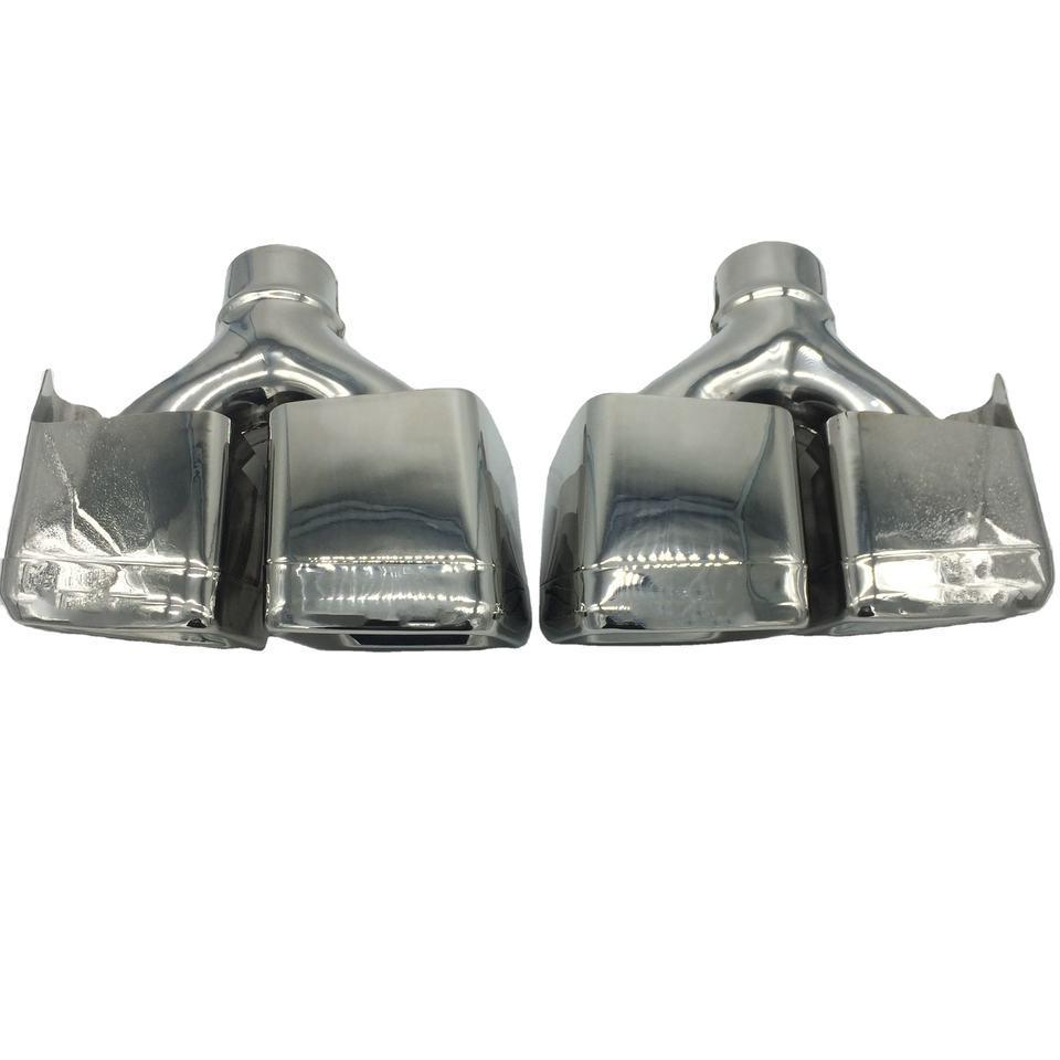 Polished Stainless Steel Quad Exhaust Tips for Mercedes AMG W212 E63