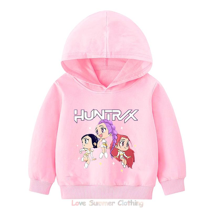 Hoodie Girls Kids Kpop Demon Hunters HD Print 100% Polyester Pullover Casual Girls Sweatshirt Fall Many Colors