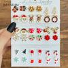 Christmas Series Snowflake Bell Stud Earrings Combination Set Foreign Trade Cartoon Oil Dripping Cane Old Man Earrings Women