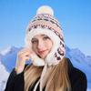 Winter Hat Women's Velvet Knitted Pullover Wool Hat Riding Warm Ear Protection Bomber Hats