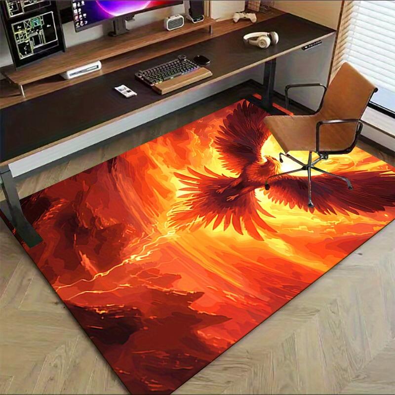 1pc Phoenix Rising Themed Rug for Home Decor, Non-slip Office Carpet, Chair mat, Outdoor Mat, Christmas and Halloween gifts-0731124