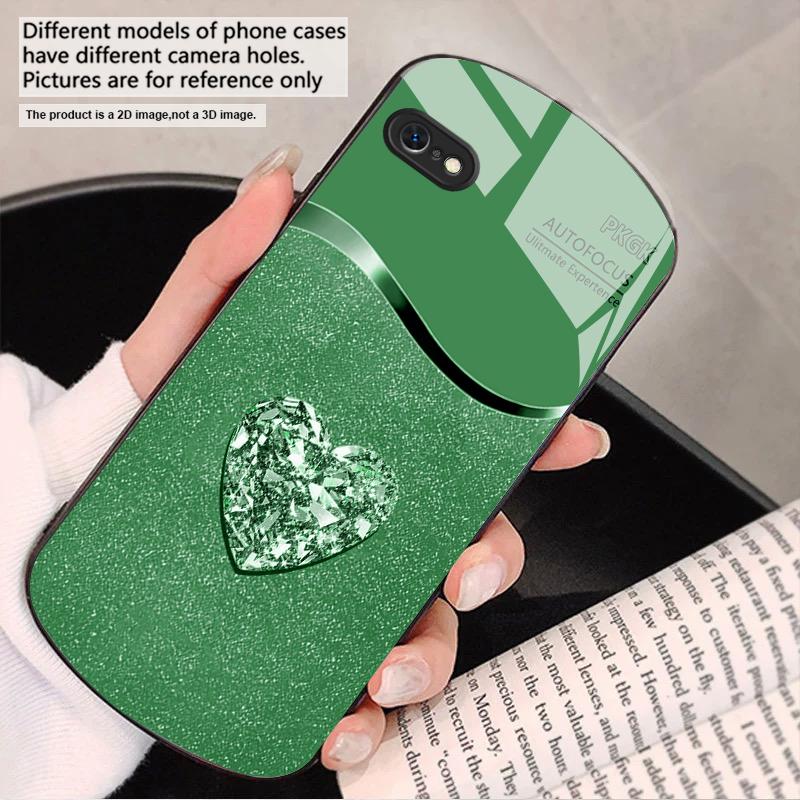 Градиентный Алмазная Любовь Для iPhone 17 16 15 14 13 Plus 12 mini 11 Pro Max XR Xs Max X 7 8 6S 22 20 Эллиптический стеклянный чехол для телефона