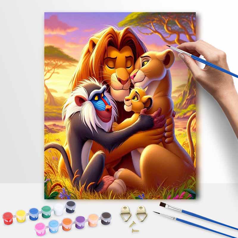 Disney Lion King Family oil painting art painting kit handmade diy gift home decoration wall art decor aesthetic room decor supplies