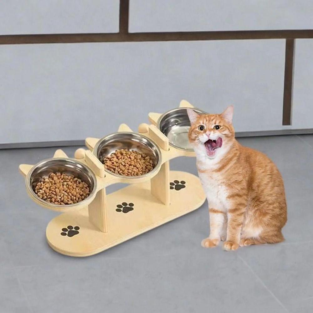 Миска для питомца с наклоном 15°, на высокой ножке, нескользящая, приподнятая миска-кормушка для котенка/щенка/кролика