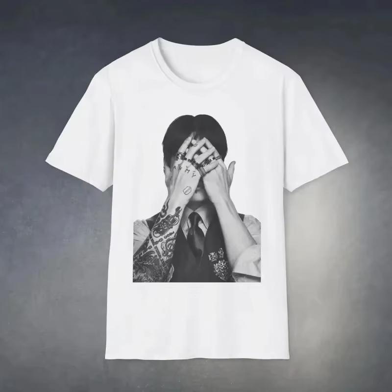2026 Kpop Boy Band Final Look Photo Graphics Unisex Cotton Shirt BTS Summer New High Quality Women's Oversized Streetwear Tshirt