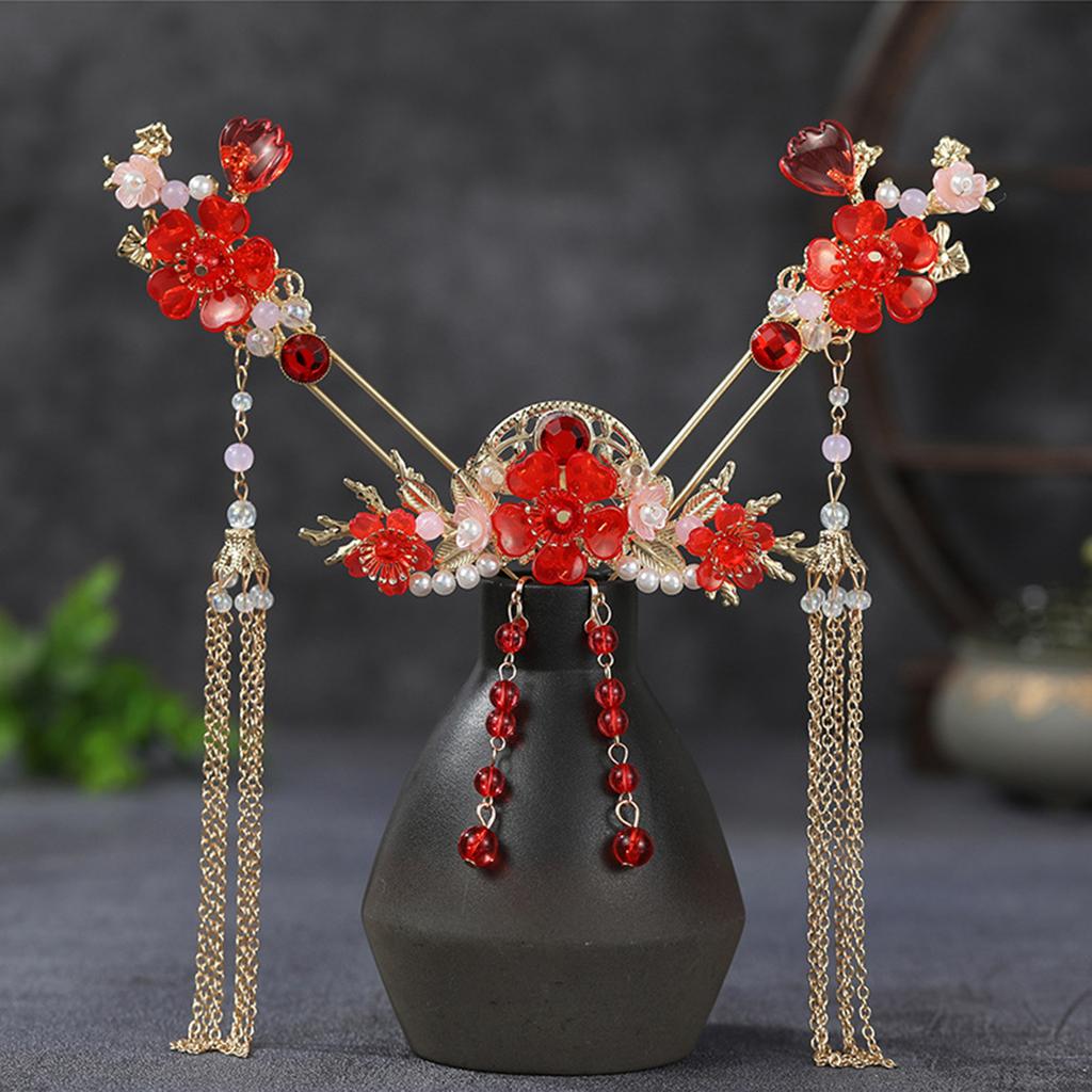 Chinese Hanfu Hair Accessories Set Hair Clip Hairpins Haircomb Bridal Headdress Retro Wedding Hair Accessories Headwear Gift