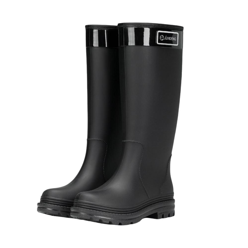 Fashion PVC High Tube Rain Boots Non-slip Thick Bottom Outdoor Water Shoes Rubber Shoes Waterproof Rain Shoes For Women