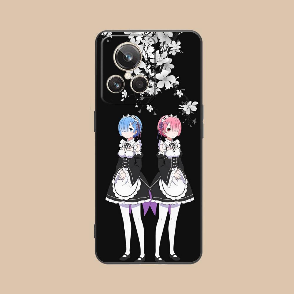 ReZero Rem Ram Matte TPU Mobile Phone Case for Realme GT 8 Neo Pro C75 73 71 C67 65 C55 53 C35 31 C20 15 Colorful Cover