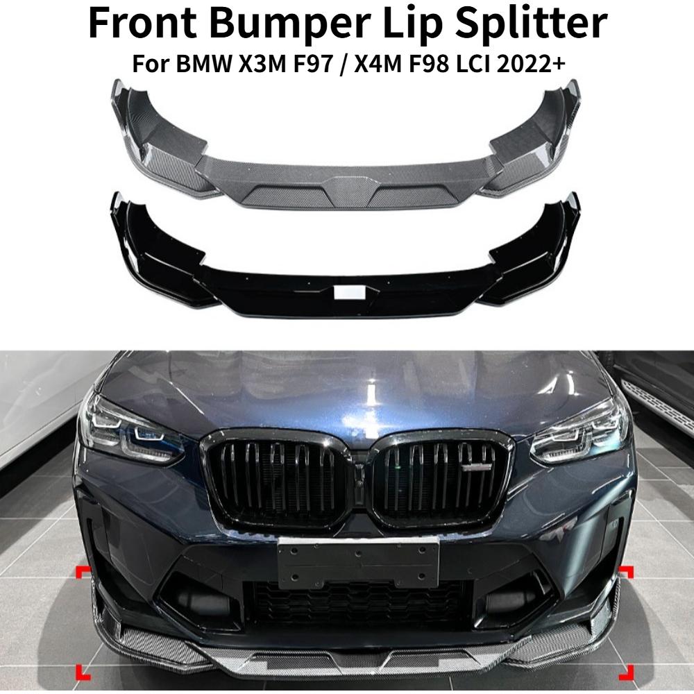 Front Bumper Lip Splitter Chin Spoiler For BMW X3M F97 X4M F98 LCI 2022+ Car Exterior Refit Replacement Accessories Parts