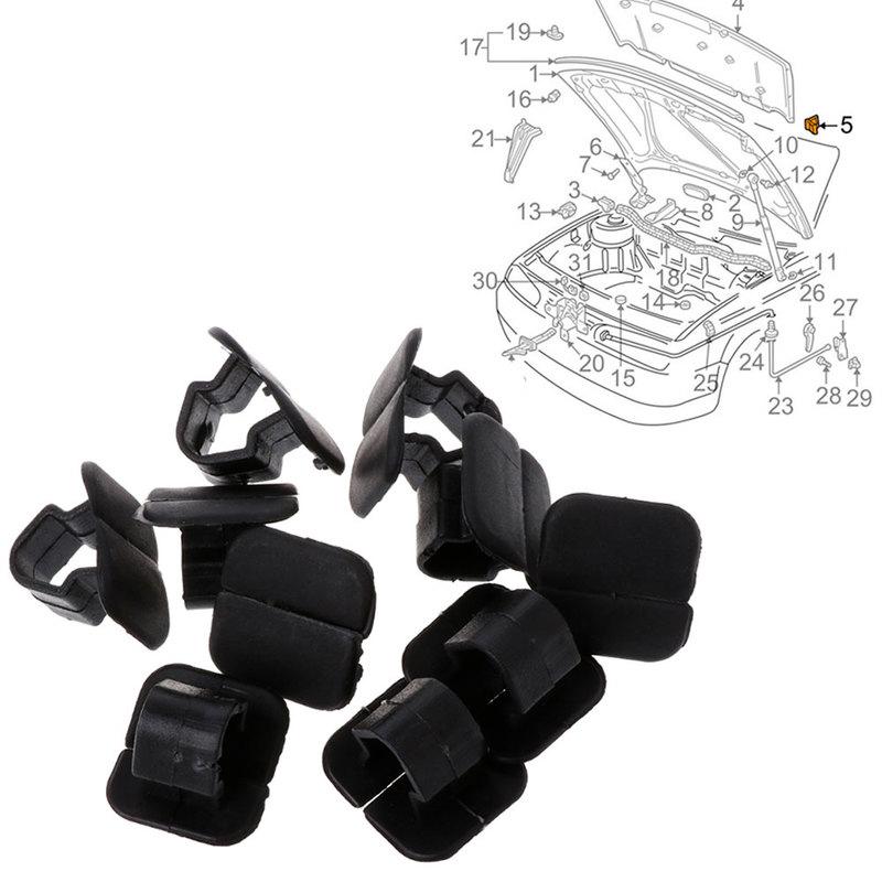 10pcs Car Hood Bonnet Insulation Clips Rivet Retainer for Volvo XC90 S60 S40 S80 V70 XC60 V40 V50 850 C30 V60 S70 940 XC70
