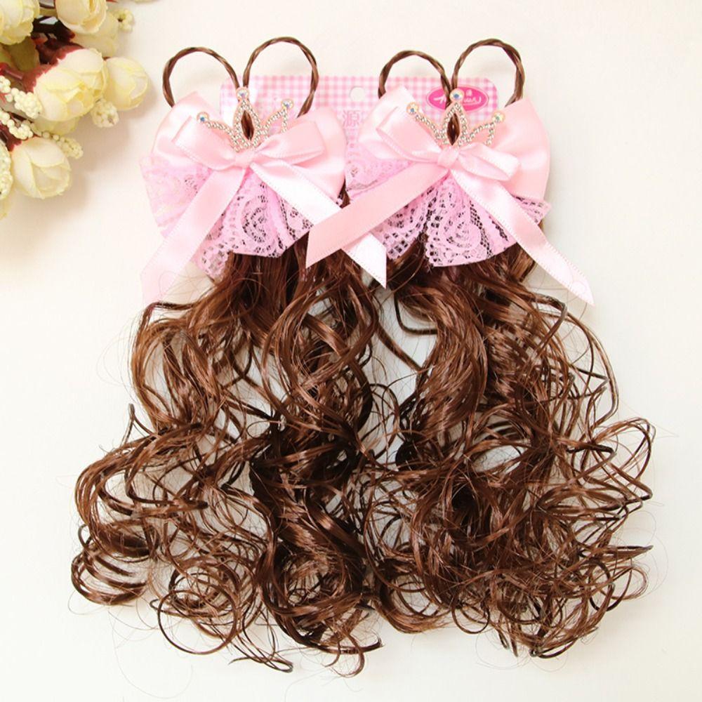 2Pcs Headwear Children Hair Clip Cute Girl Curly Hair Princess Kids Hairpin Wig Baby