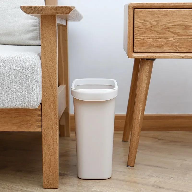 Туалет, кухня, мусорное ведро с щелью, бытовая открытая пластиковая корзина для бумаг с петлей давления, мусорное ведро с прямоугольным швом