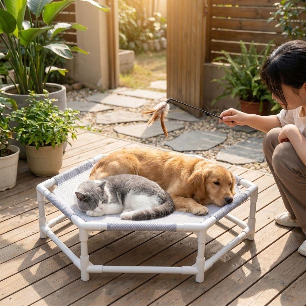 Removable Pet Camping Bed Portable Pet Cool Nest Furniture Supplies Cat Hammock Home Indoor