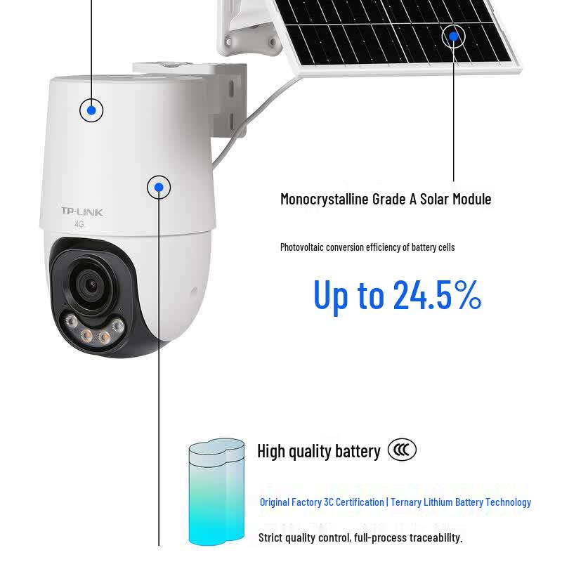 TP-LINK 8MP 4G Solar PTZ Outdoor Security Camera with Lifetime Free Data CN plug (adapter included)