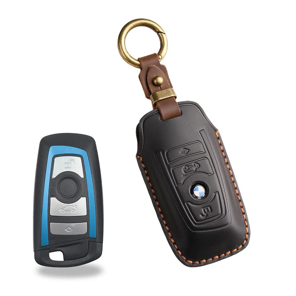 [BMW] Чехол для ключа автомобиля из коровьей кожи ручной работы, подходит для X1 X2 X3 X4 X5 X6 X7 M5 3 серии 5 серии
