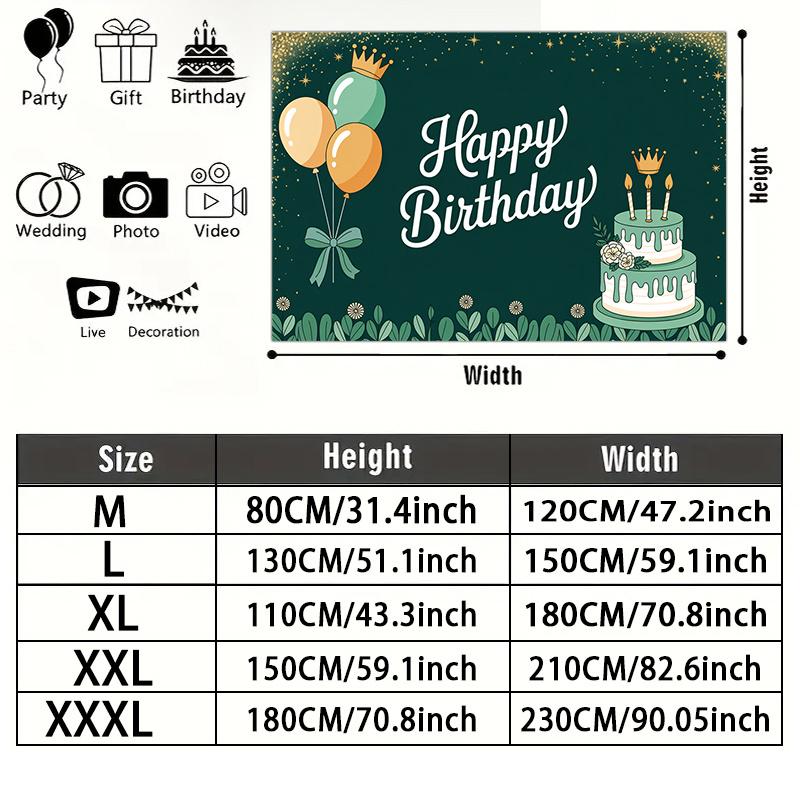 Party Backdrop Happy Birthday Birthday Green Photo Booth Background Front Door Decor