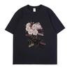 Цветочный принт летние мужские футболки модные короткие рукава 100% хлопок женские топы уличная одежда с круглым вырезом футболки повседневная одежда