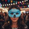 Pearlescent Bird Beak Eagle Mask Gradient Halloween Party Mask Universal Crow Feather Mask  Gifts