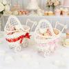Weave Pattern Trolley Cart Storage Basket Multicolor Desktop Ornament  Baby Shower Party