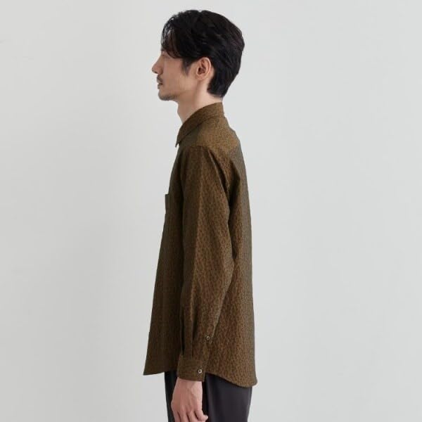 Takeo Kikuchi Повседневная Рубашка, Сделано в Dobby Houndstooth Серый 03 07084005, Япония, Рубашка Banshu-ori, Мужская, (012) (L),
