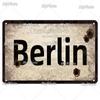Vintage ACHTUNG HALT War Metal Signs Berlin Tin Sign Plaque Metal Plate Wall Decor For Pub Club Man Cave Plate Bar Decoration