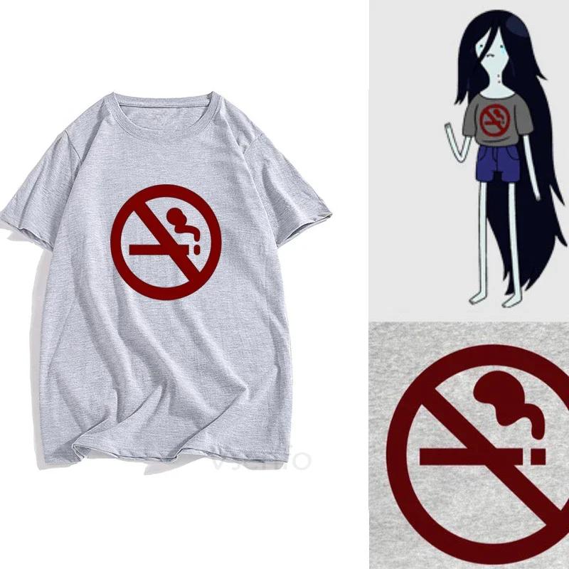 Футболка Marceline Smoke-free, мужская, с принтом Fun Adventure Time, футболка из чистого хлопка с короткими рукавами, летняя, унисекс, уличная одежда